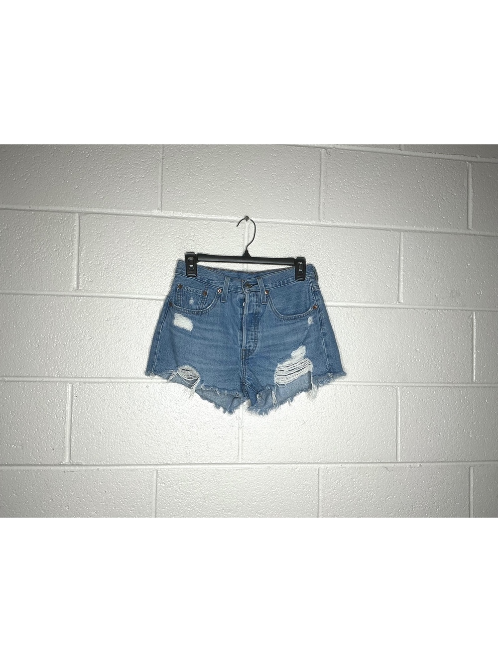 Levi’s 501 High-Rise Distressed Denim Cut-Off Shorts